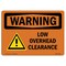 Signmission OSHA Warning Sign, 7" Height, Rigid Plastic, Low Overhead Clearance, Landscape, WS-P-L-12242 OS-WS-P-710-L-12242 - alternate 1